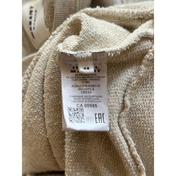 Etoile Isabel Marant Michaela Jersey Mini Dress Ecru Womens Size FR 42 US 10 - Picture 12 of 15